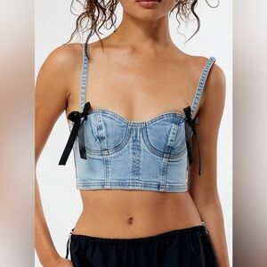 NWT Pacsun Serafina Denim
Corset in Medium Indigo Sz S.